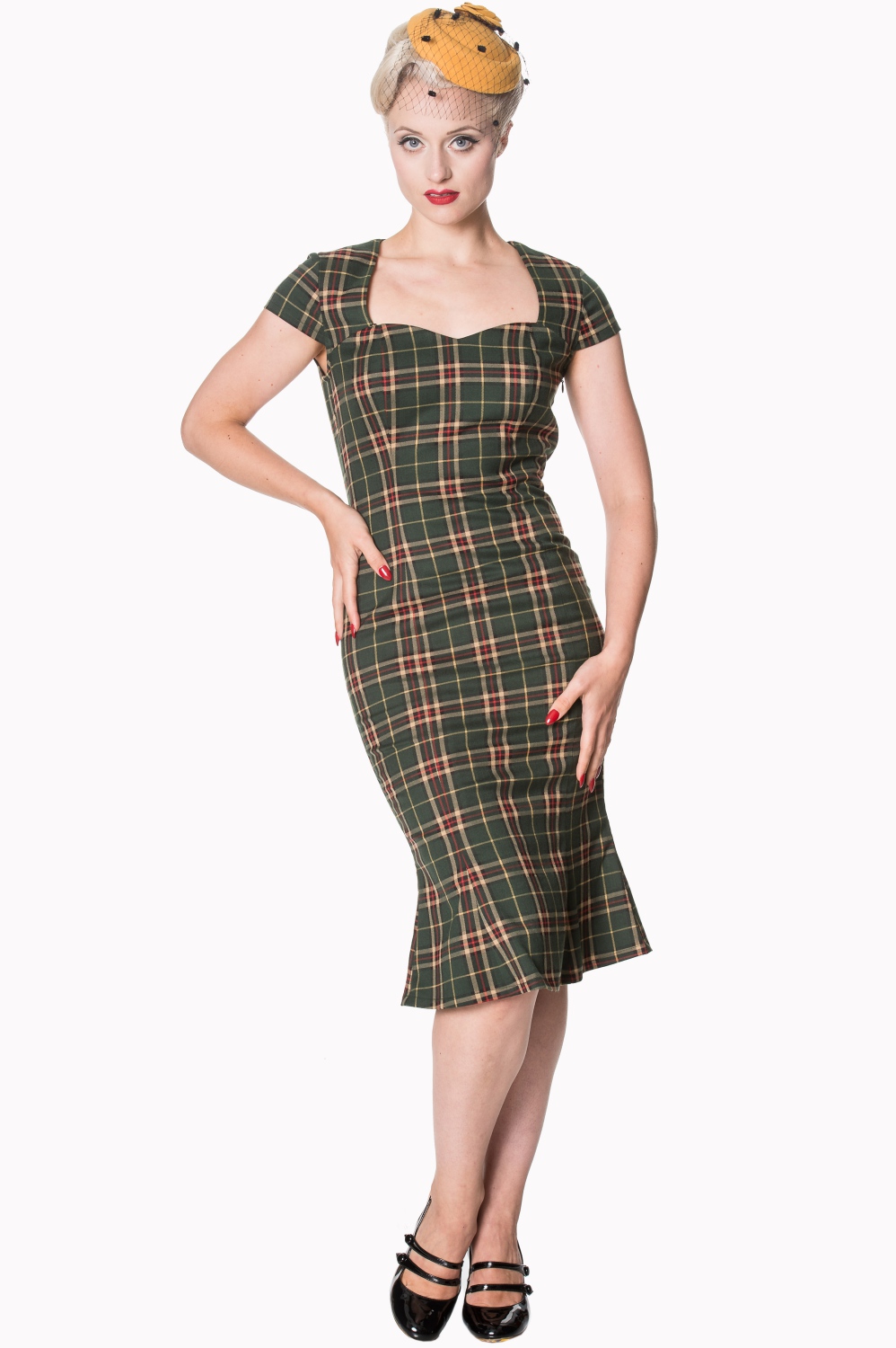 Dancing Days Poppy Green Tartan Dress