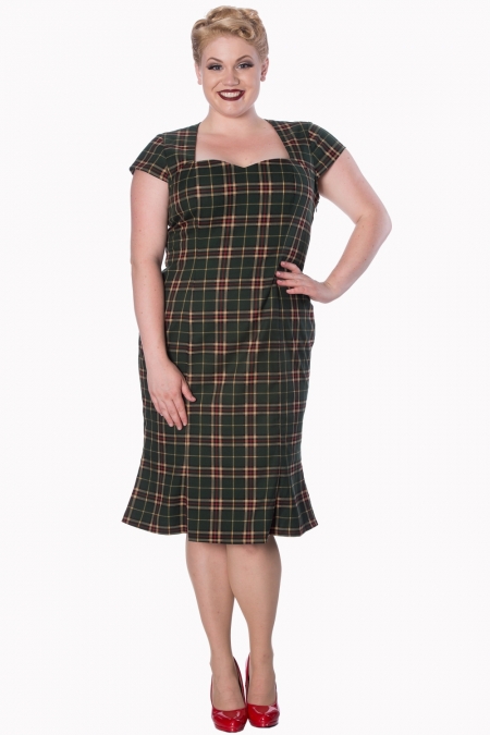 Dancing Days Poppy Green Tartan Dress