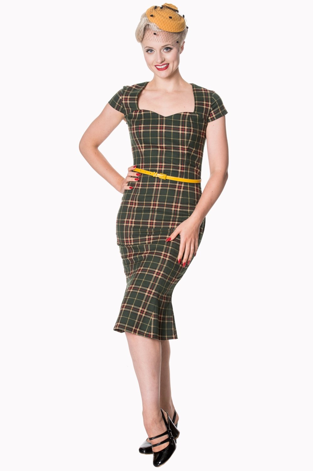 Dancing Days Poppy Green Tartan Dress