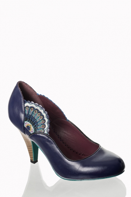 Dancing Days Sway 50s Navy Peacock Shoes