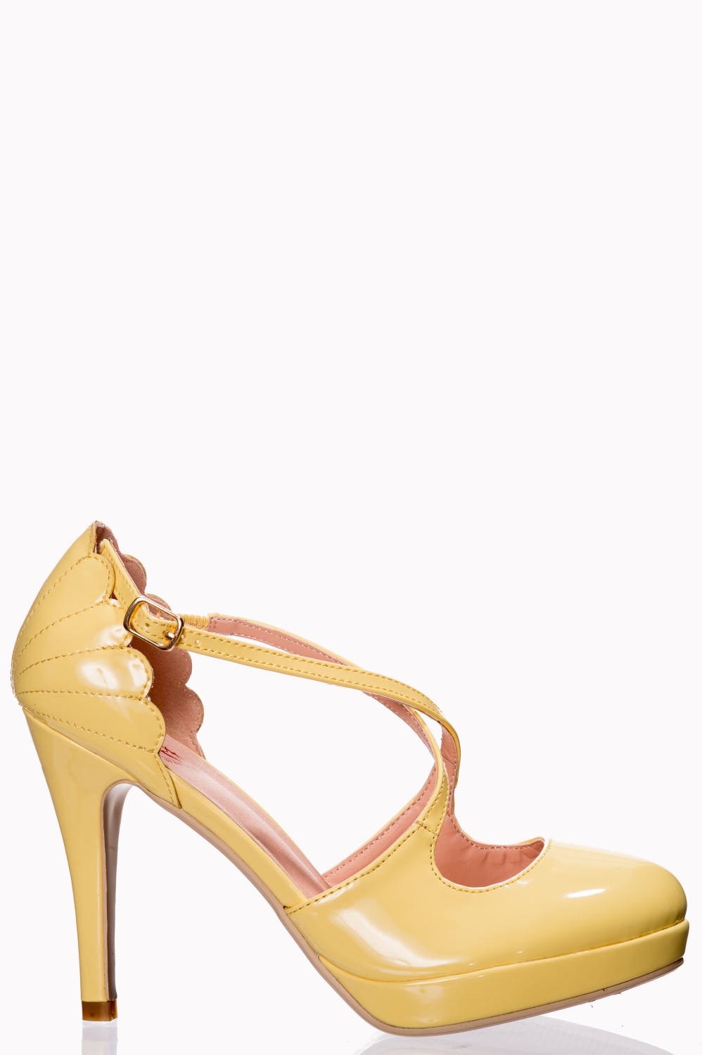 Dancing Days Yellow Patent 50s Shell Heels