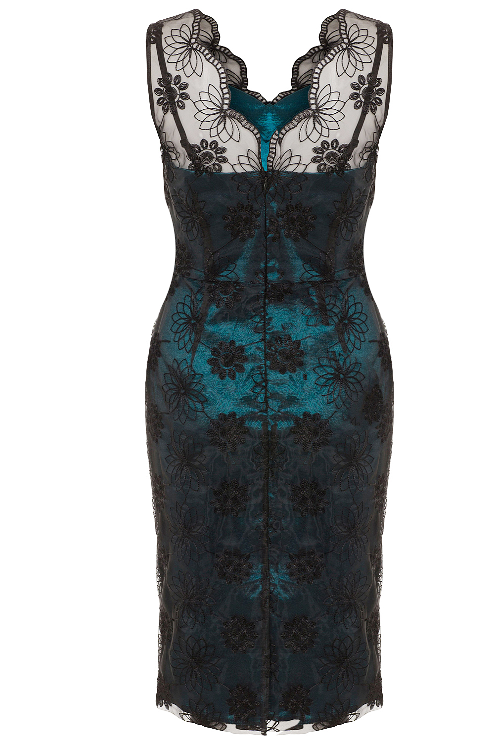 Voodoo Vixen Simone Organza Teal 50s Dress