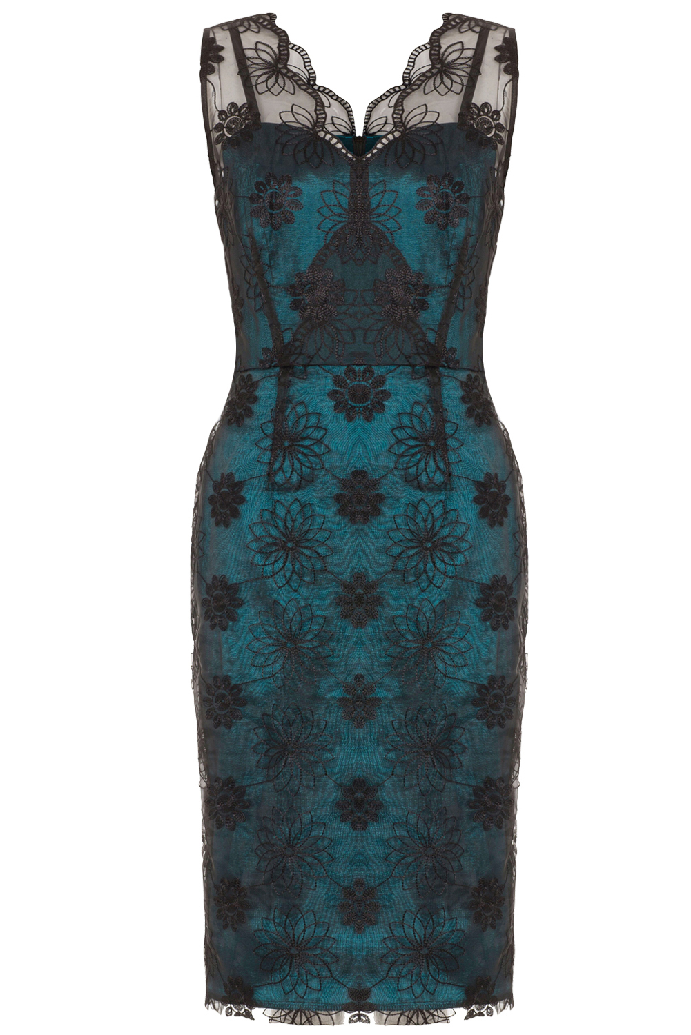Voodoo Vixen Simone Organza Teal 50s Dress