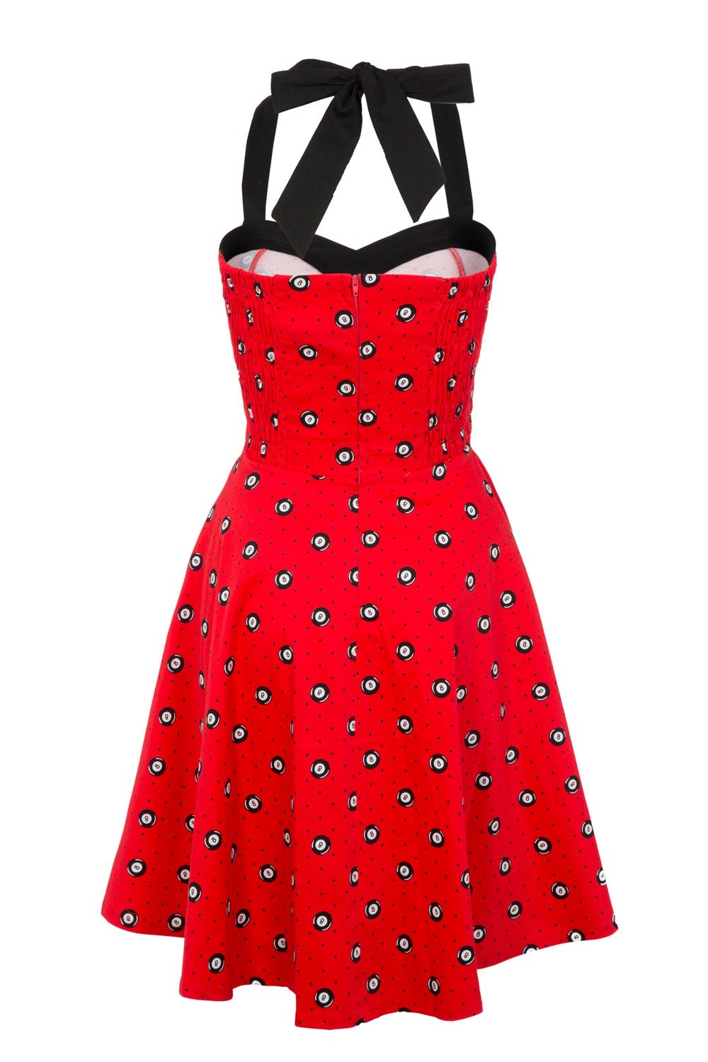 Eight Ball Red 50s Swing Dress
