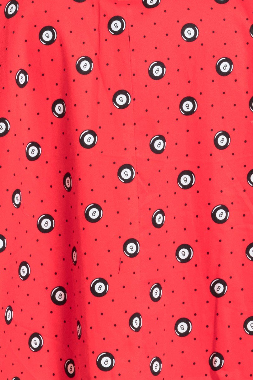 Eight Ball Red 50s Swing Dress