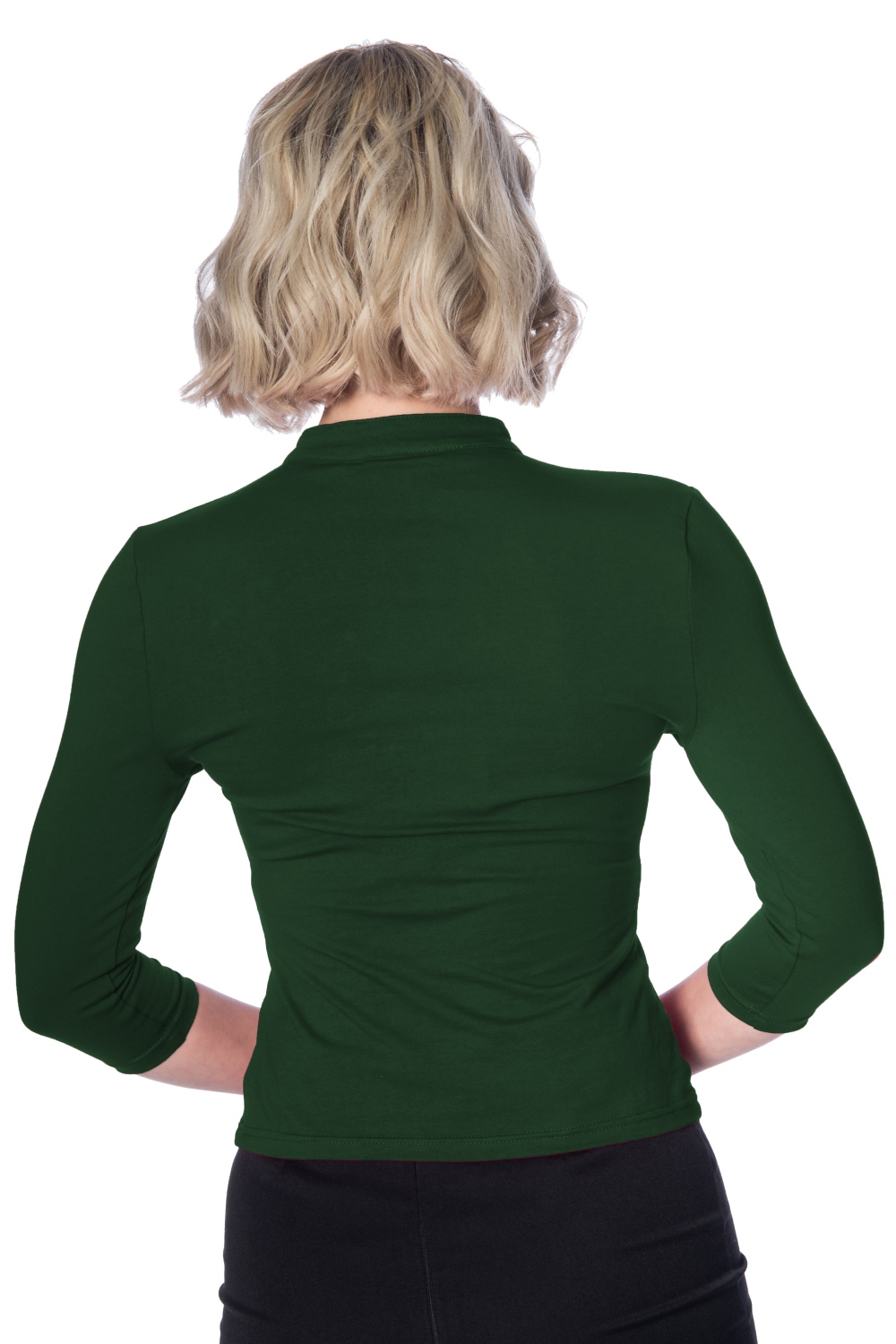 Banned Retro Green 50s Mandarin Collar Top