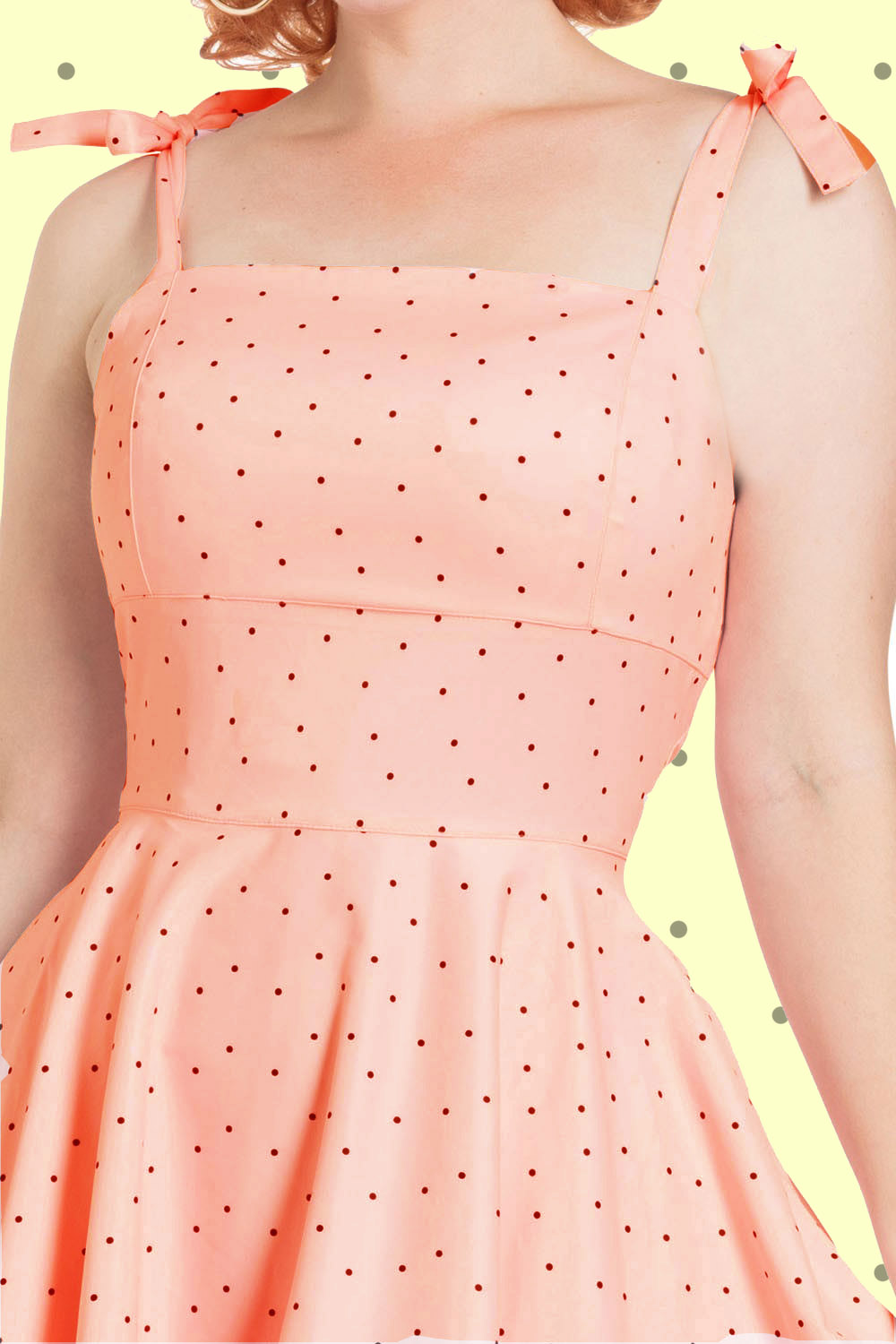 Vixen Hannah 50s Light Pink Polka Dot Dress