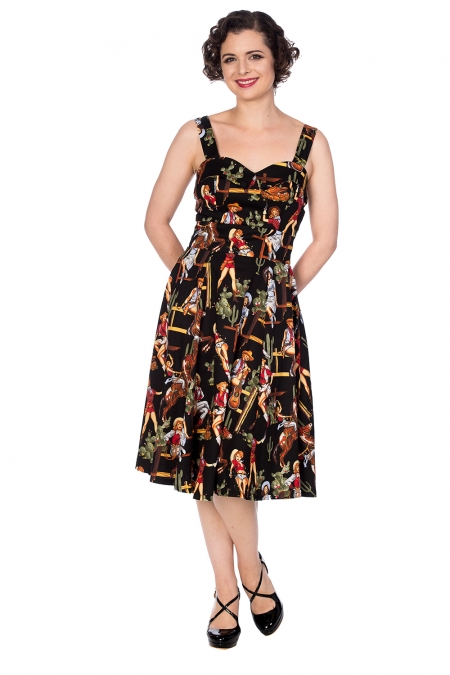 Banned Retro Howdy Partner Midi Flare Dress