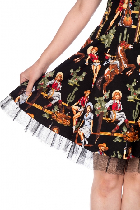 Banned Retro Howdy Partner Midi Flare Dress