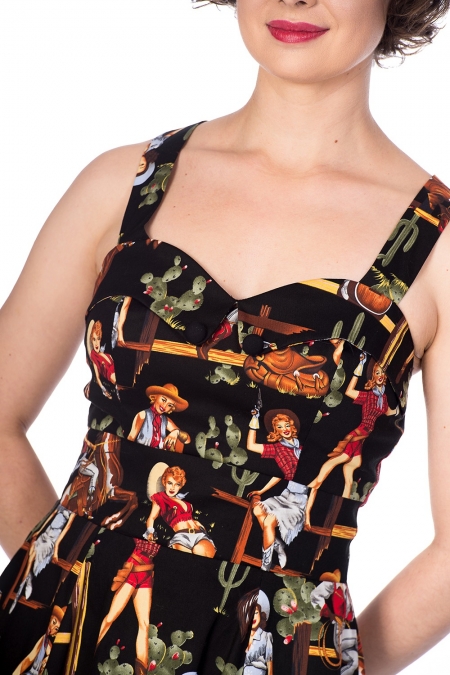 Banned Retro Howdy Partner Midi Flare Dress