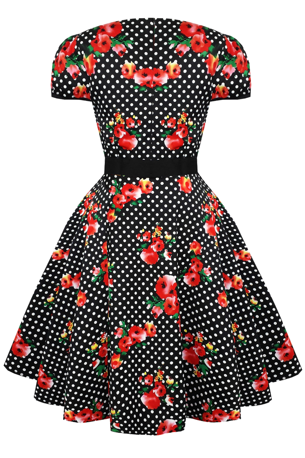 Voodoo Vixen Floral Polka Dot Dress