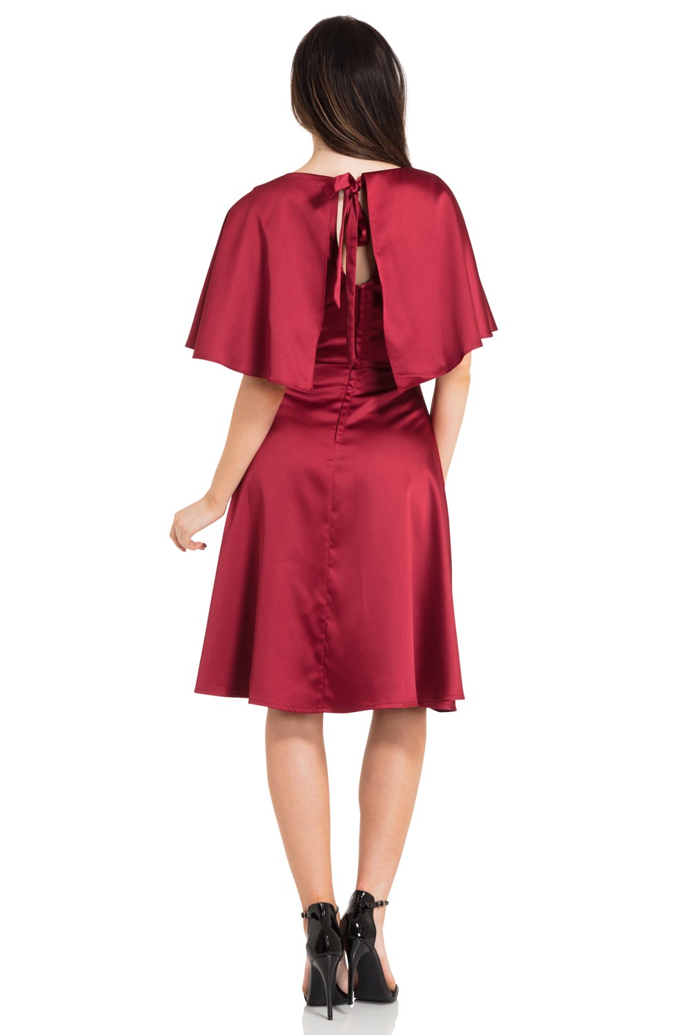Vixen Lisa 1930s Cape Dress In Wine
