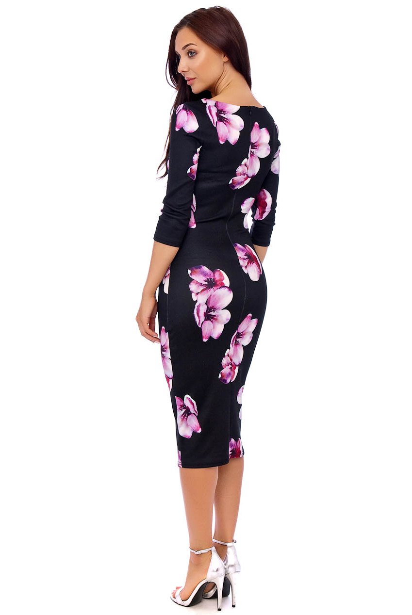 Vintage 50s Floral Midi Pencil Penelope Dress