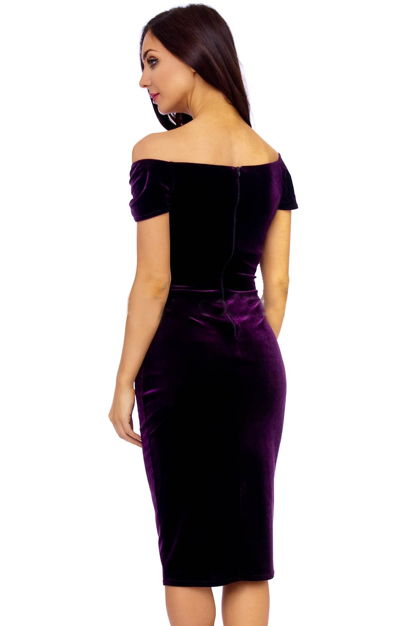 Vintage 50s Purple Marilyn Velvet Wiggle Dress