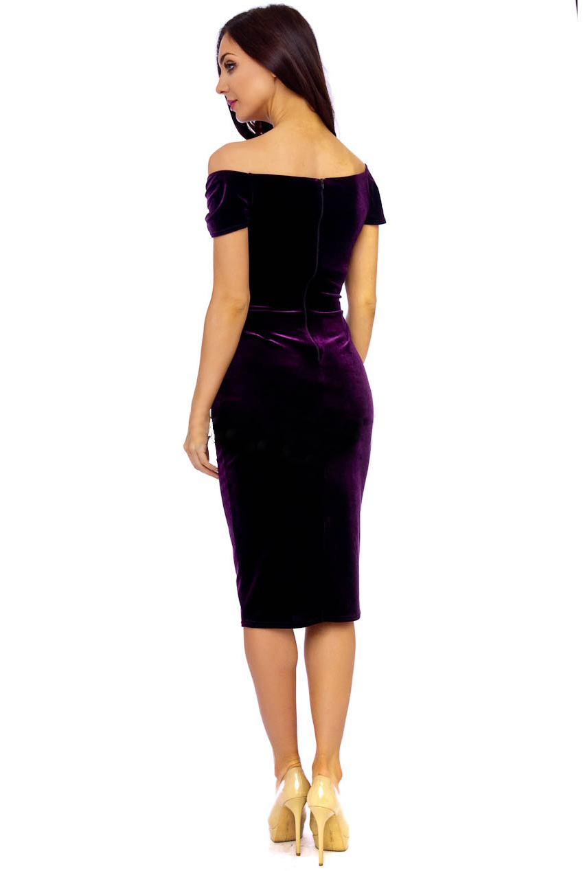 Vintage 50s Purple Marilyn Velvet Wiggle Dress
