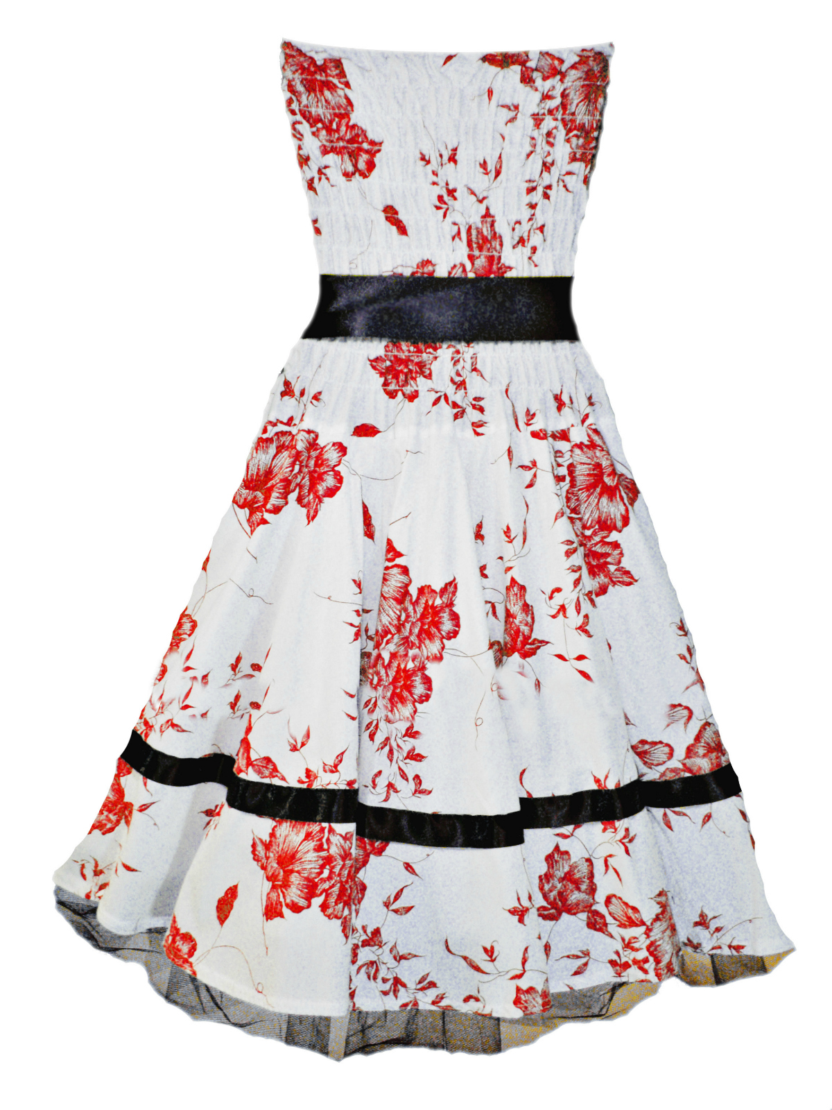 Red Floral Prom Dress