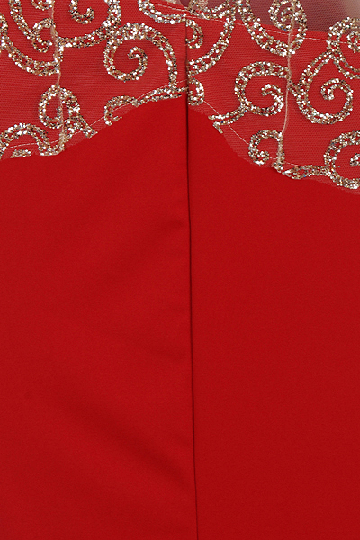 Red Backless Maxi Mermaid Sparkle Dress