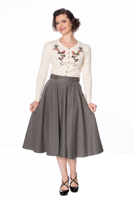 50s Rocking Robin Cardigan In Ivory