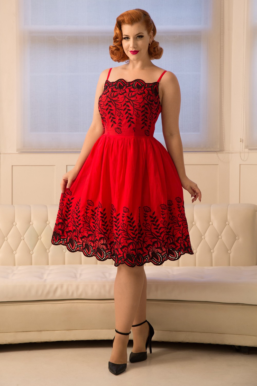 Voodoo Vixen Red Scarlett 50s Dress