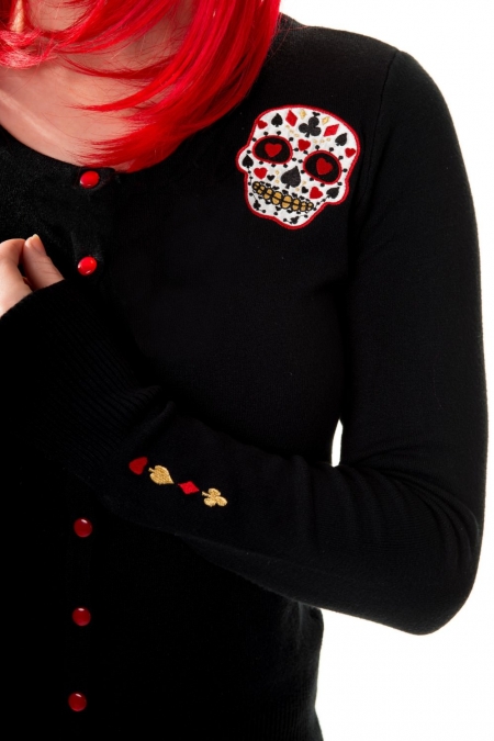 Sugar Skull Skyler Rockabilly Black Cardigan