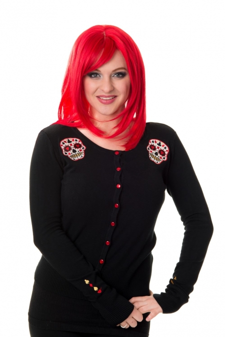Sugar Skull Skyler Rockabilly Black Cardigan