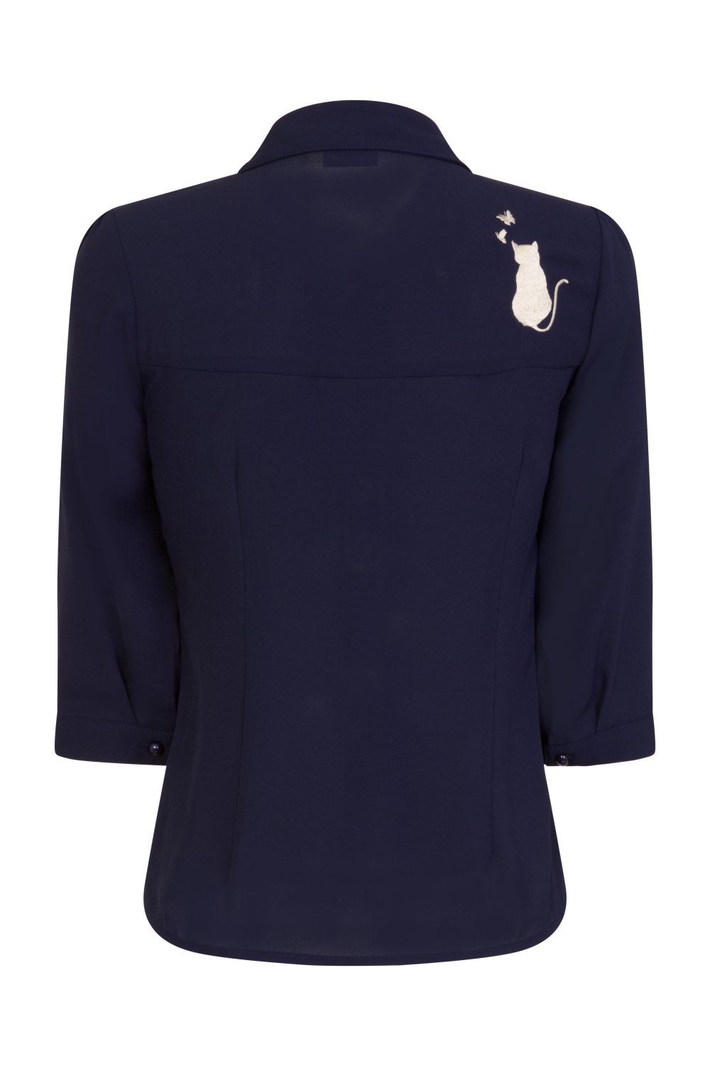 Banned Retro 60s Snowbird Blouse In Night Blue