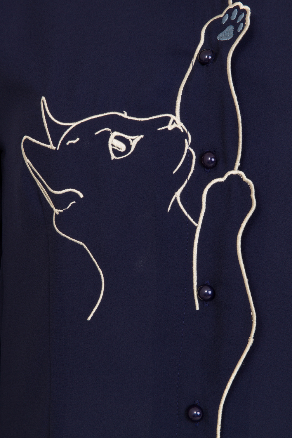 Banned Retro 60s Snowbird Blouse In Night Blue