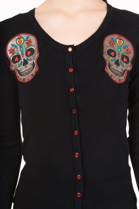 Sugar Skull 50s Rockabilly Emo Cardigan