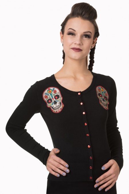Sugar Skull 50s Rockabilly Emo Cardigan