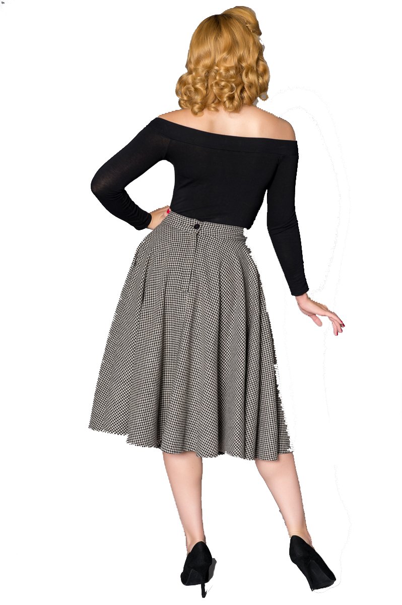 Timeless 40s Sophie Wool Rockabilly Houndstooth Skirt