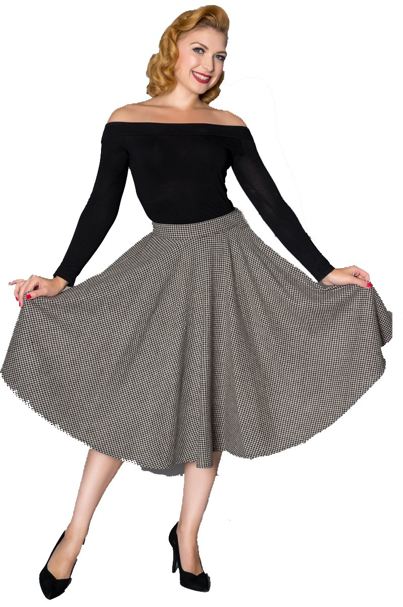 Timeless 40s Sophie Wool Rockabilly Houndstooth Skirt