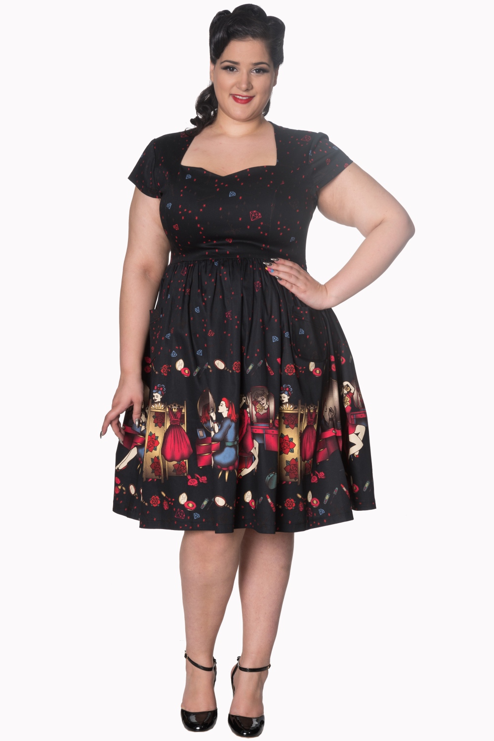 Dancing Days Black Vanity 50s Curve Dress