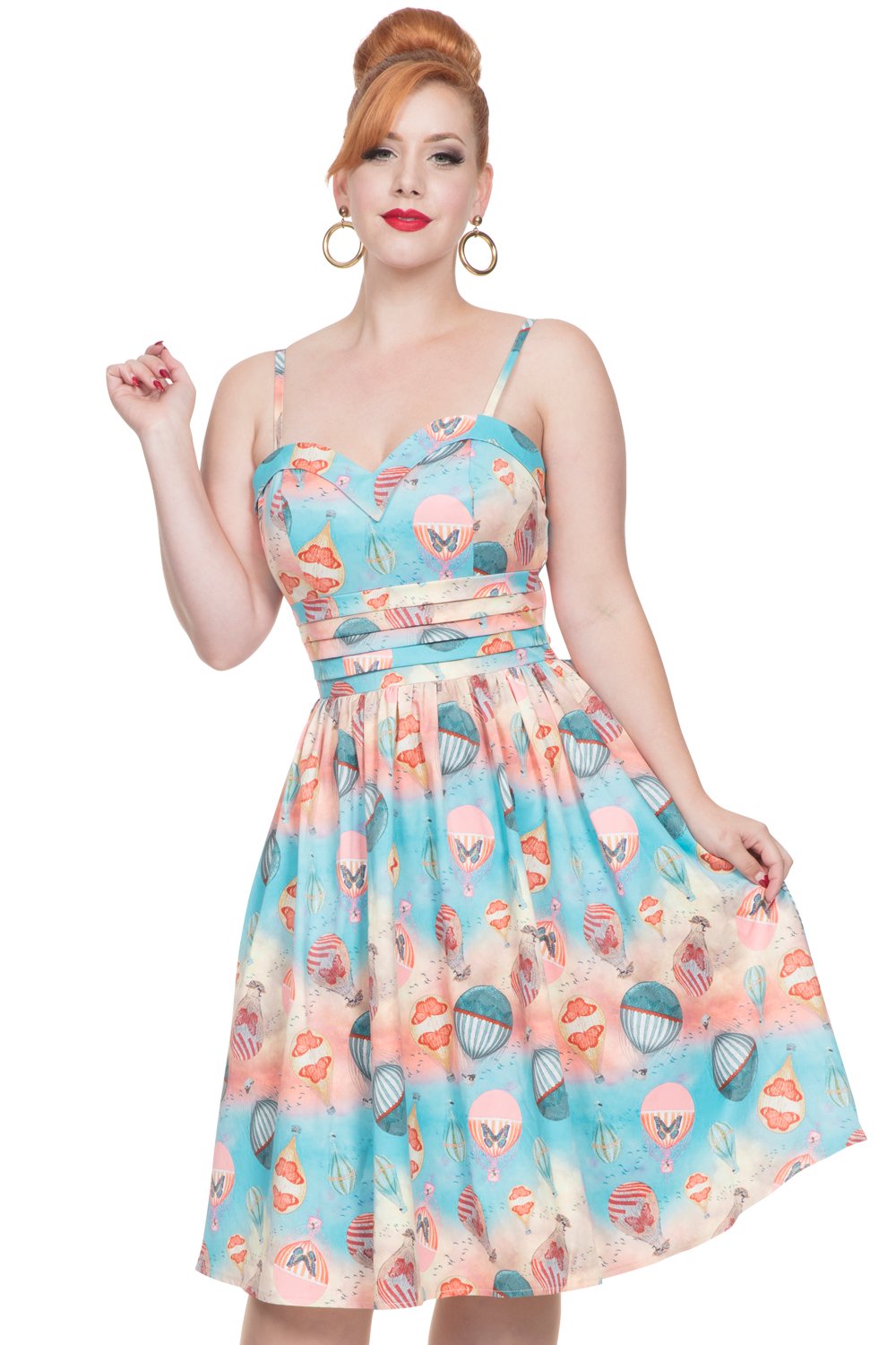 Vixen 50s Aria Balloon Swing Blue Dress