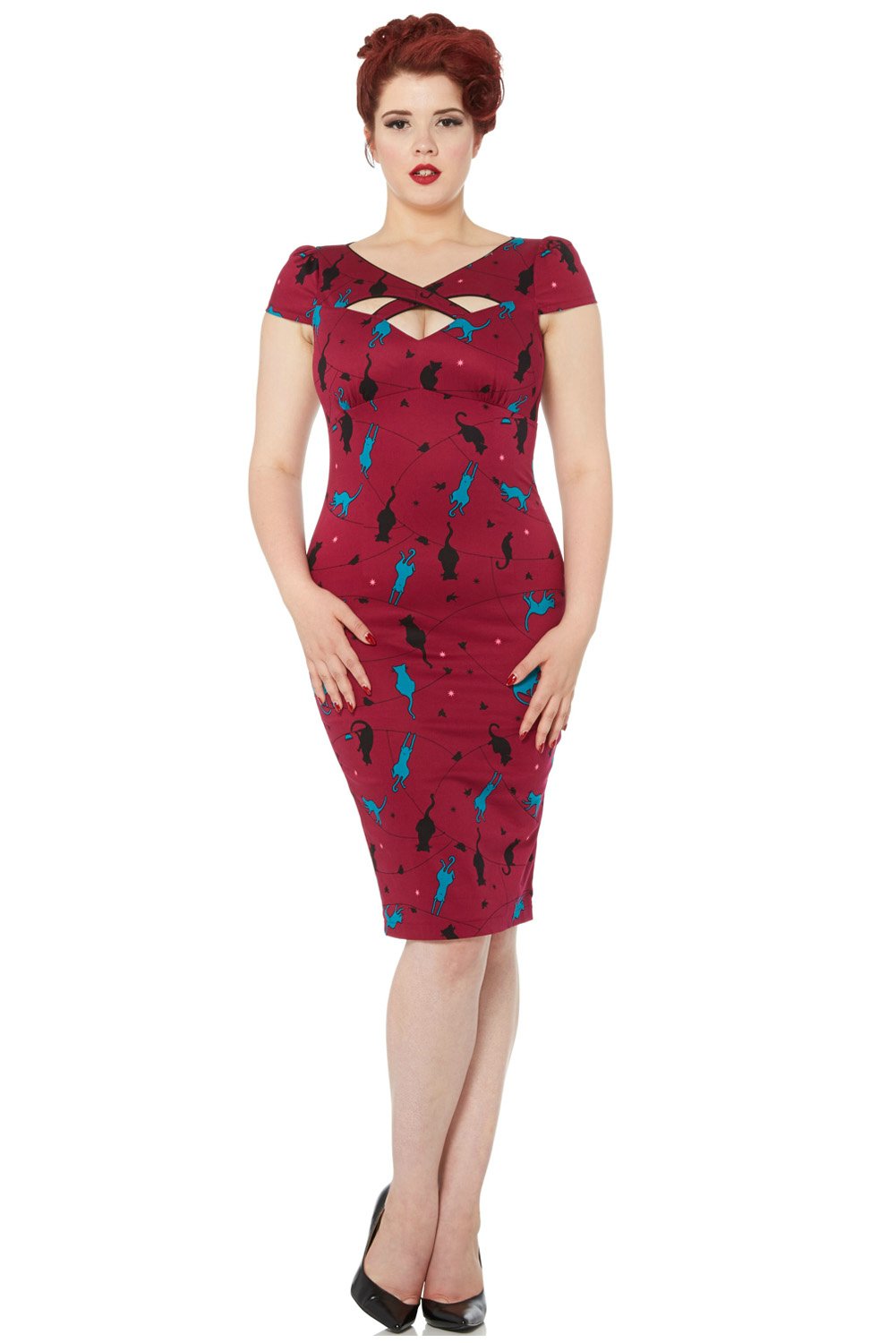 Voodoo Vixen Dana Cat Pencil Dress